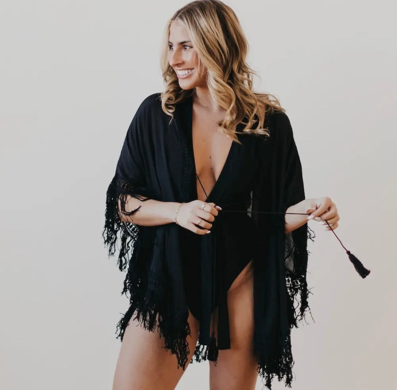 Kimono Dress Cover-Up - Black