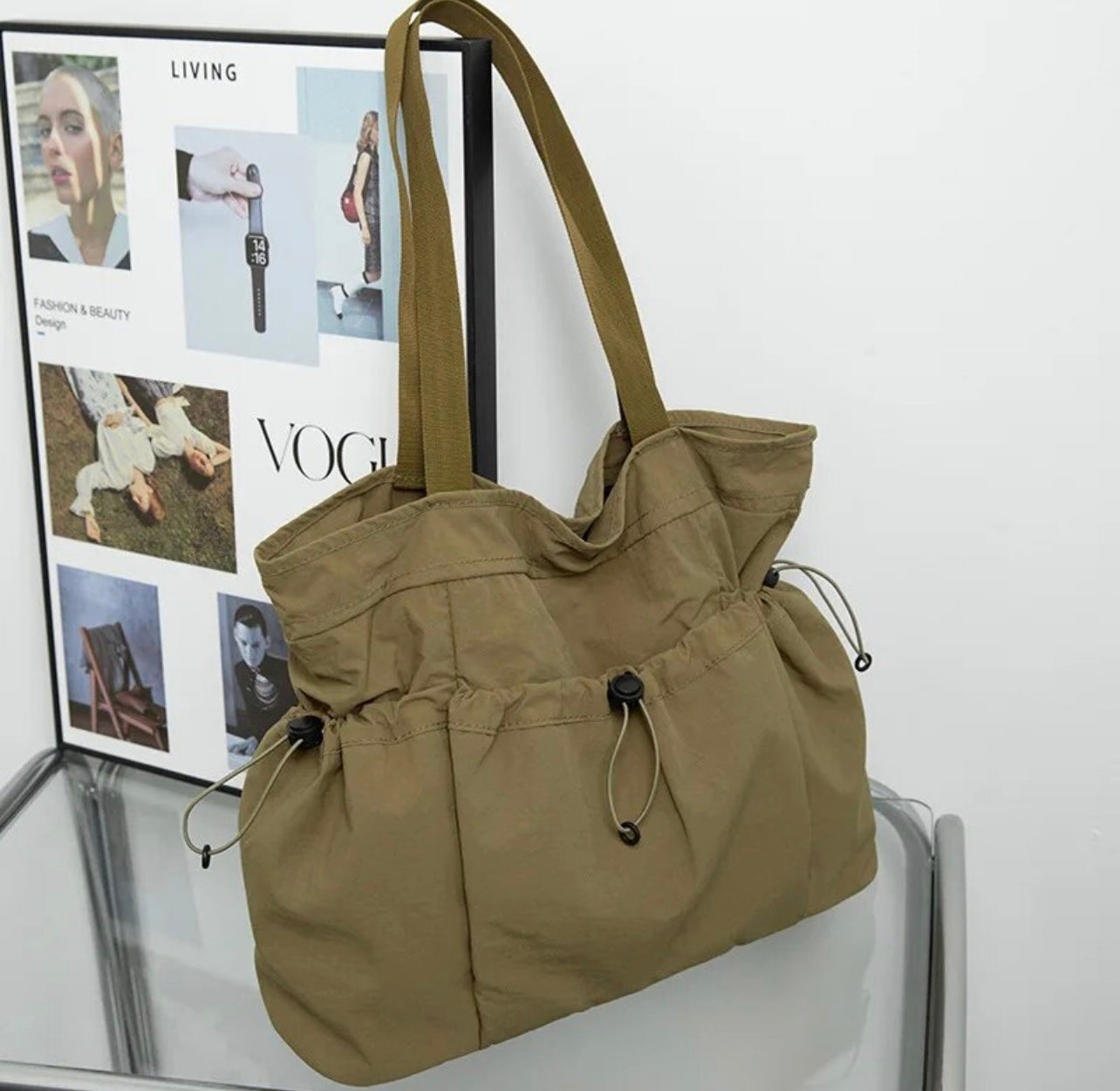 Nylon Tote Bag - Green