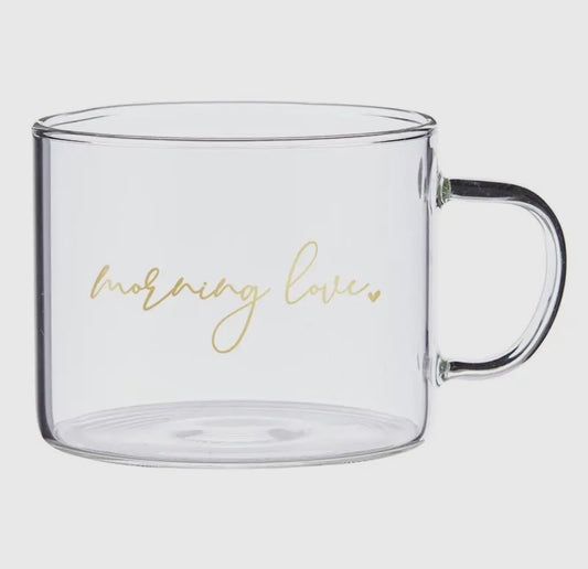 Large Glass Mug - Morning Love