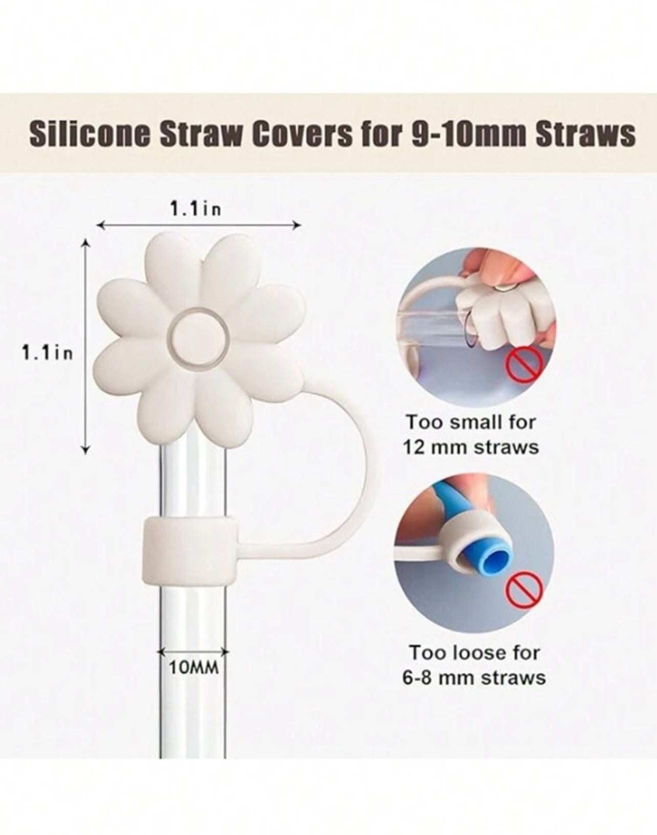 Flower Straw Lids (4 pcs)