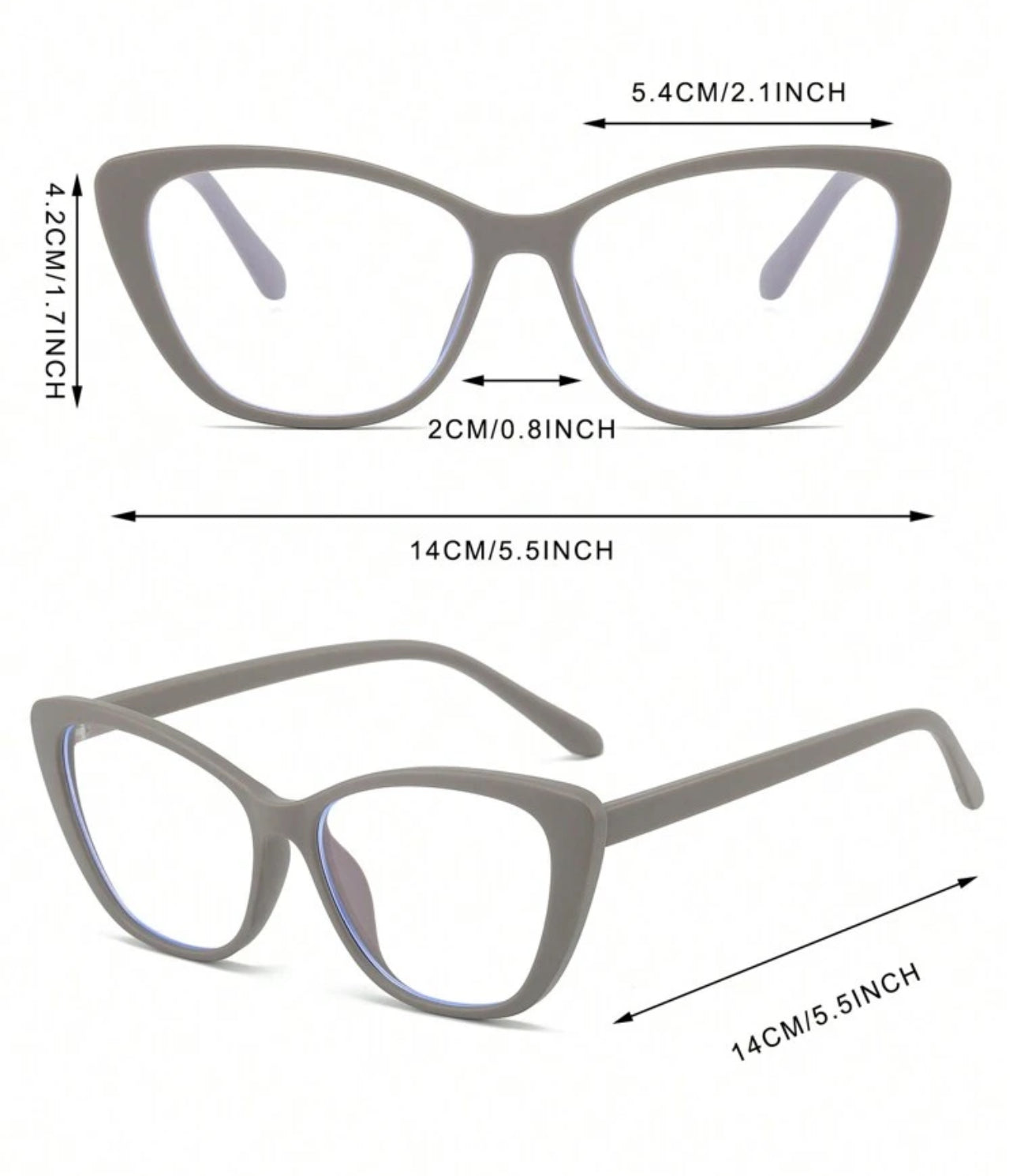 Grey Cat Eye Glasses