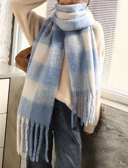 Blue Plaid Scarf