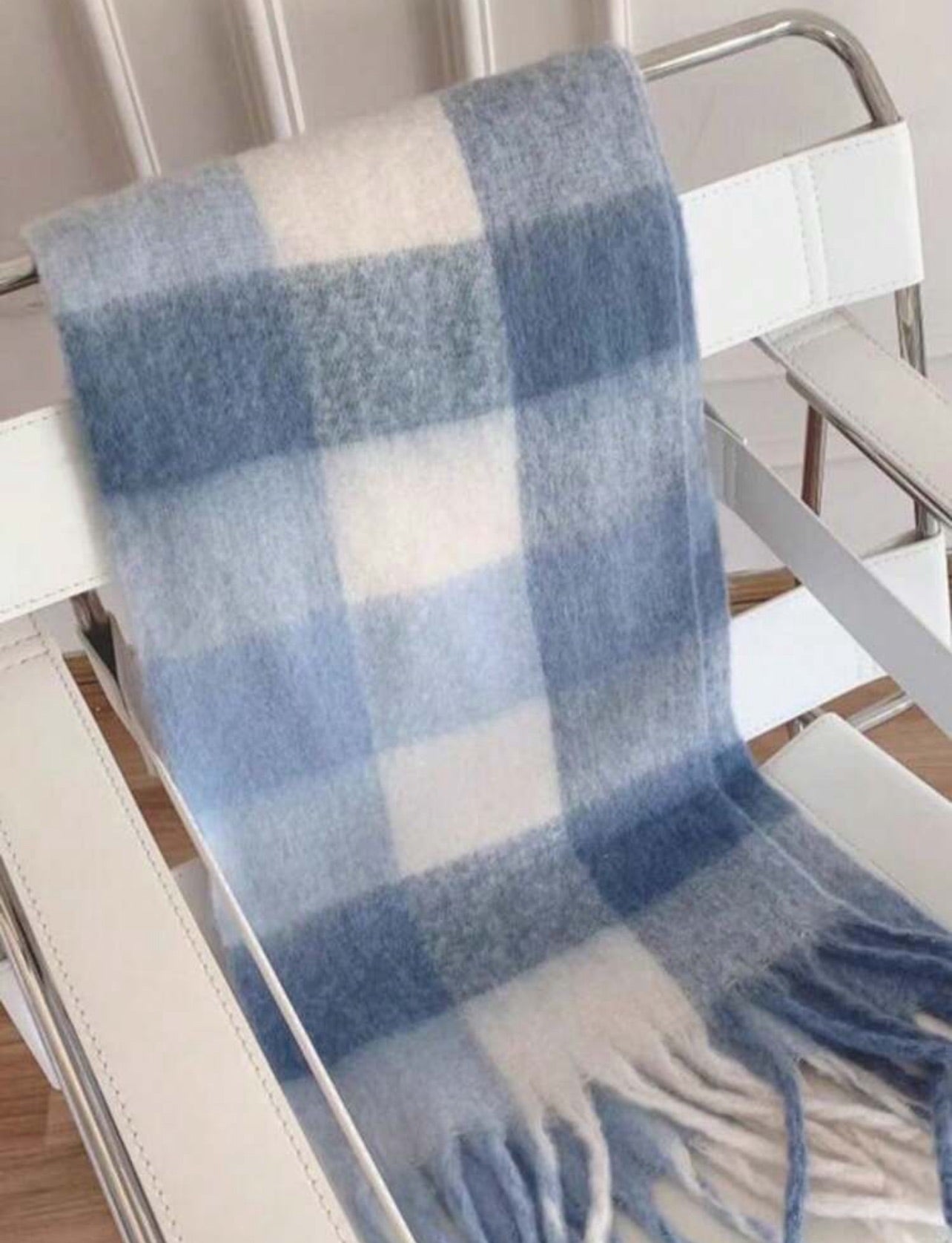 Blue Plaid Scarf