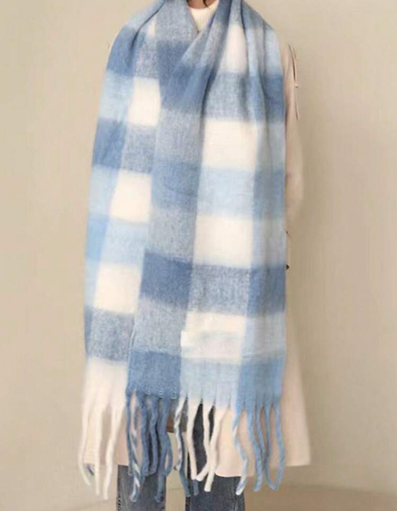 Blue Plaid Scarf