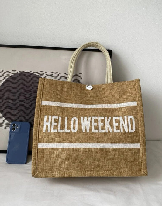 Hello Weekend Tote Bag