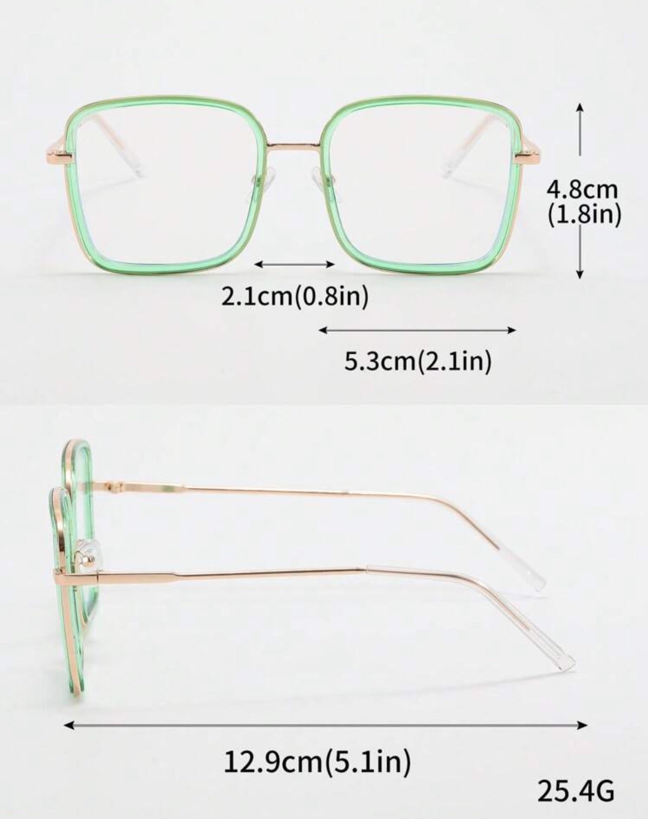 Two Tone Square Eyeglasses