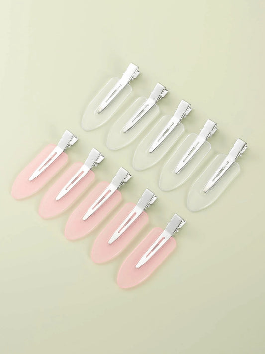 10 pc Hair Pins - Clear and Pink