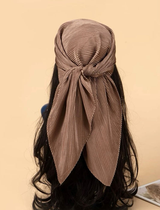 Solid Crumpled Scarf - Khaki