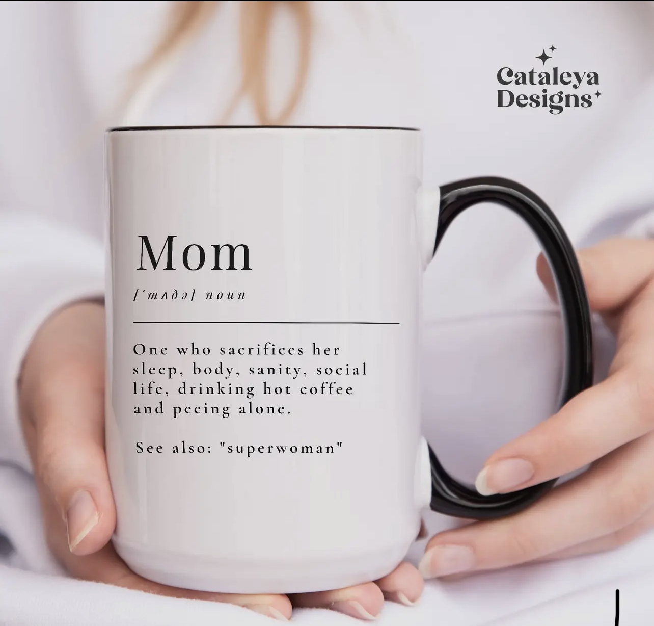 Mom Definition Black Interior Ceramic Mug