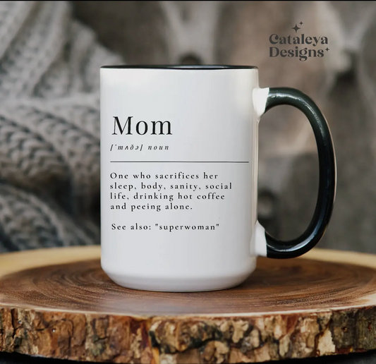 Mom Definition Black Interior Ceramic Mug