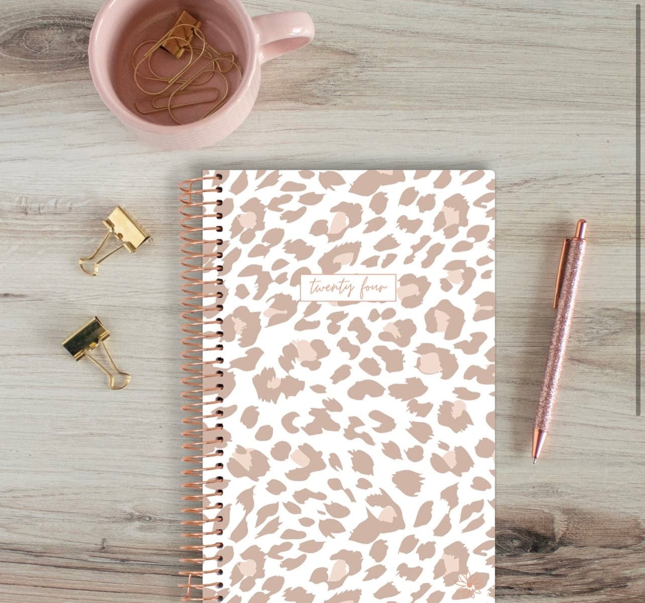 2024 Calendar Year 5x8 Soft Cover Planners - Tan Leopard