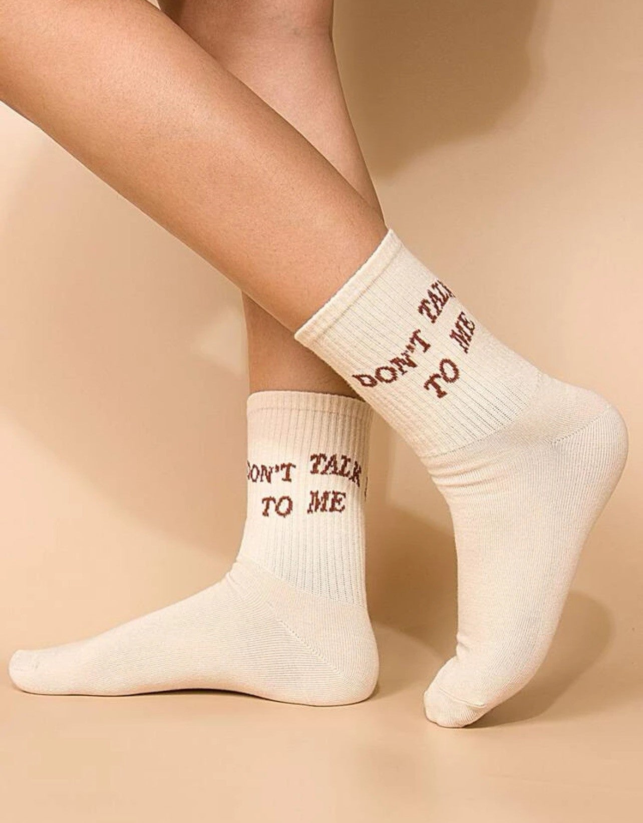 Don't Talk To Me Crew Socks